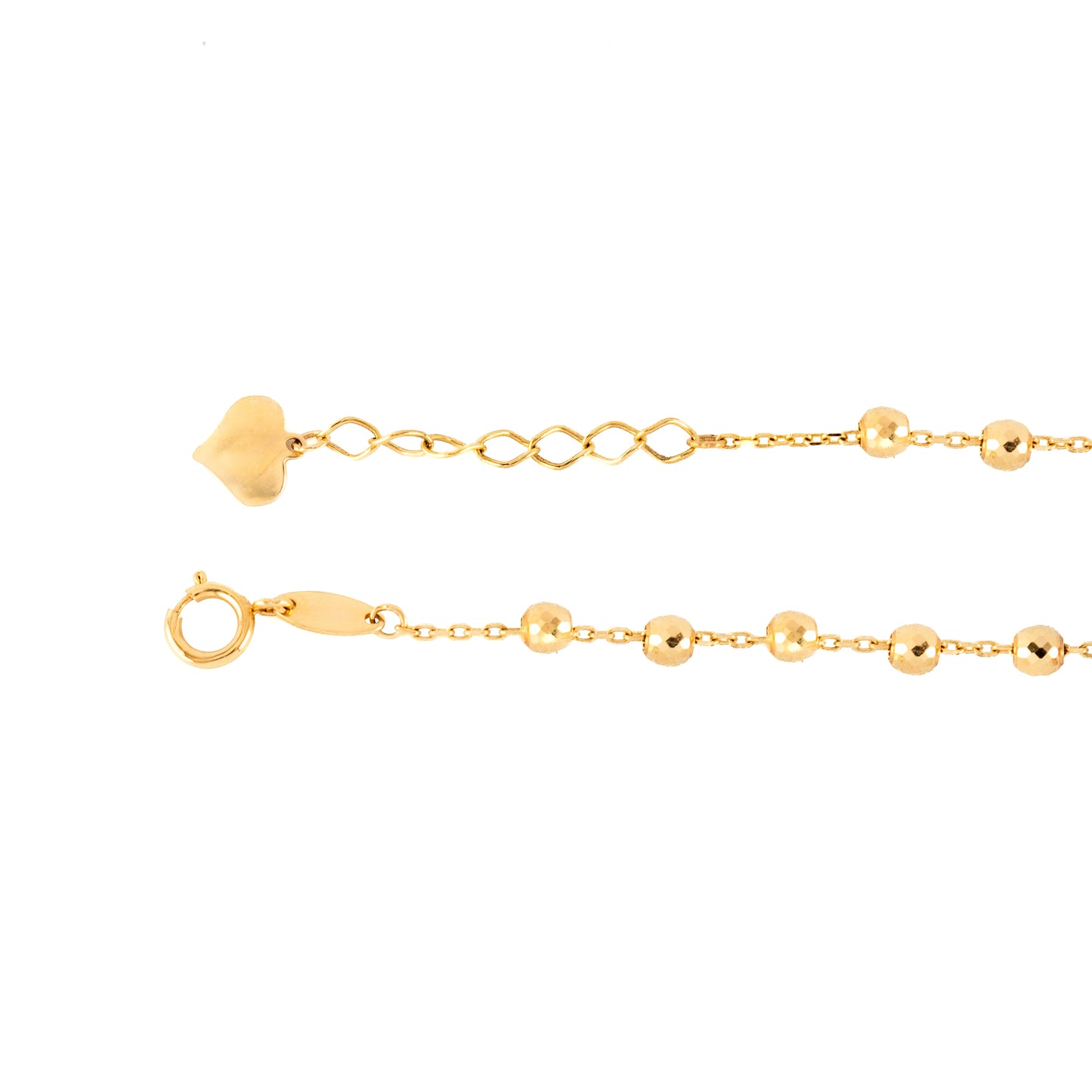 Pulsera Bolitas En Oro Italiano 14k. Oro Fino Joyería.