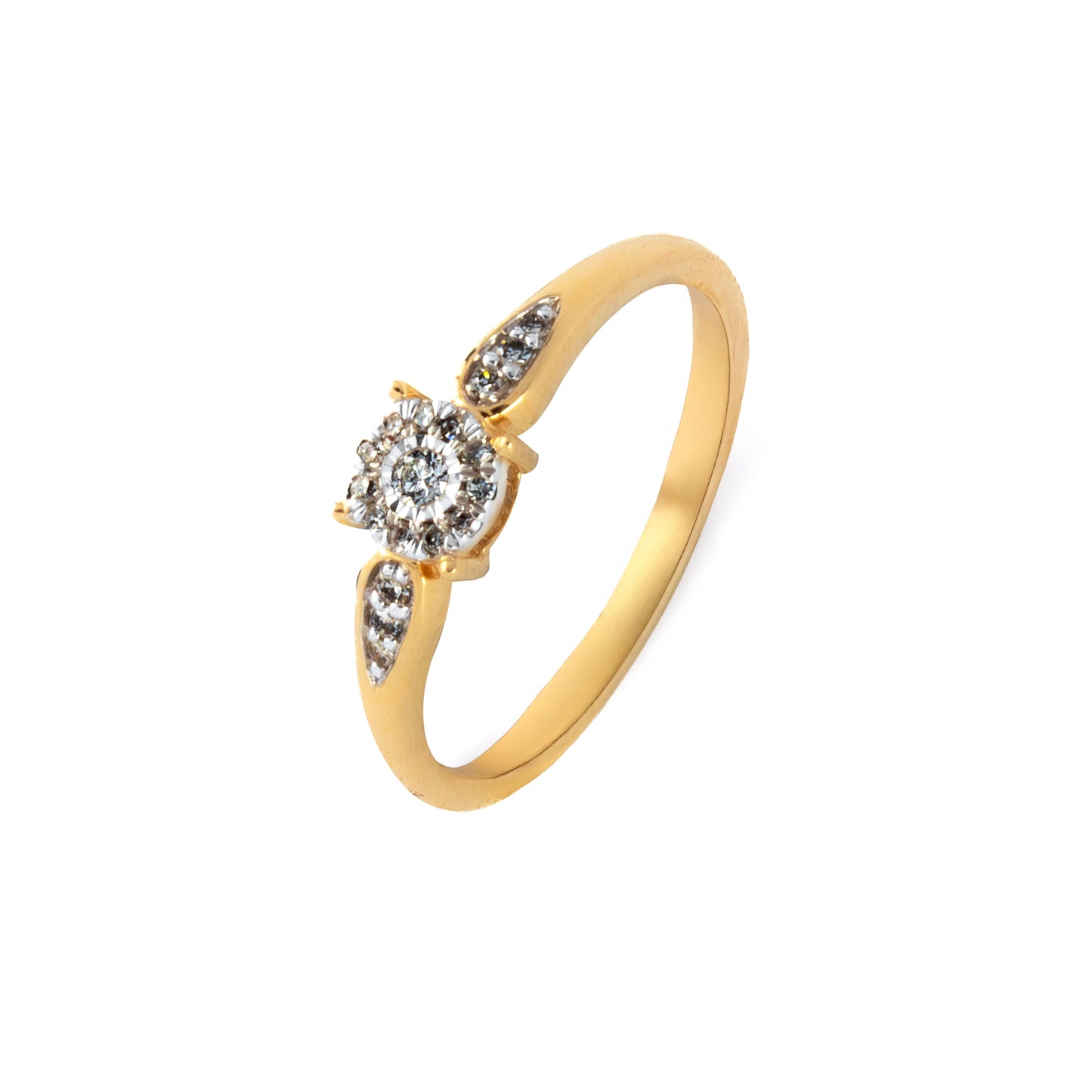 Anillo Compromiso Diamante Natural Oro 14 Kilates. Oro Fino Joyería