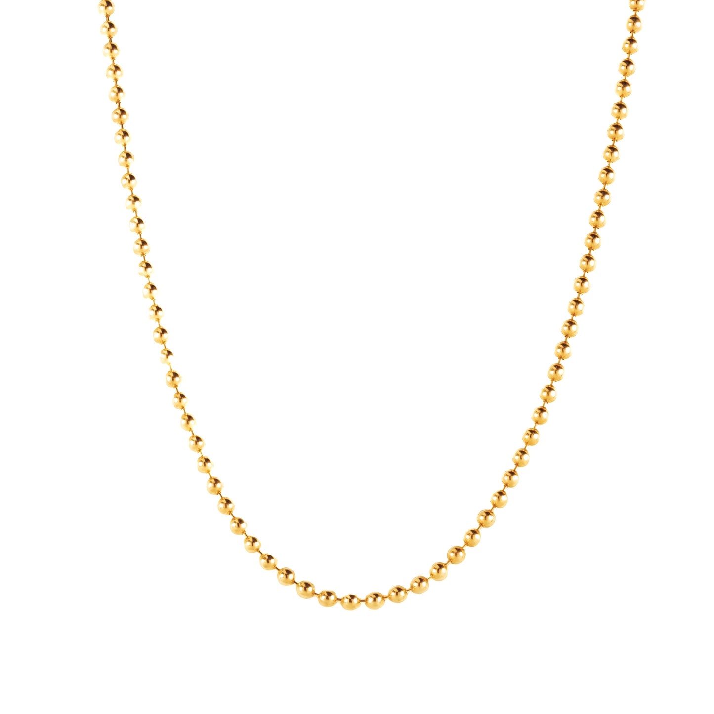 Cadena Bolitas En Oro Italiano De 14k. Oro Fino Joyería.