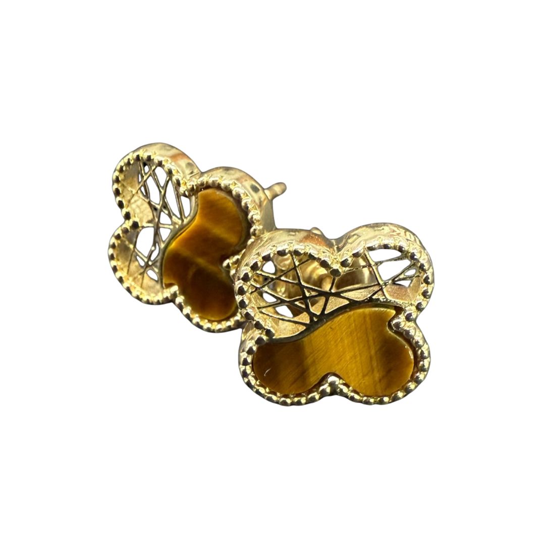 Pulsera, Gargantilla Y Aretes Trébol Oro 10 Kilates.