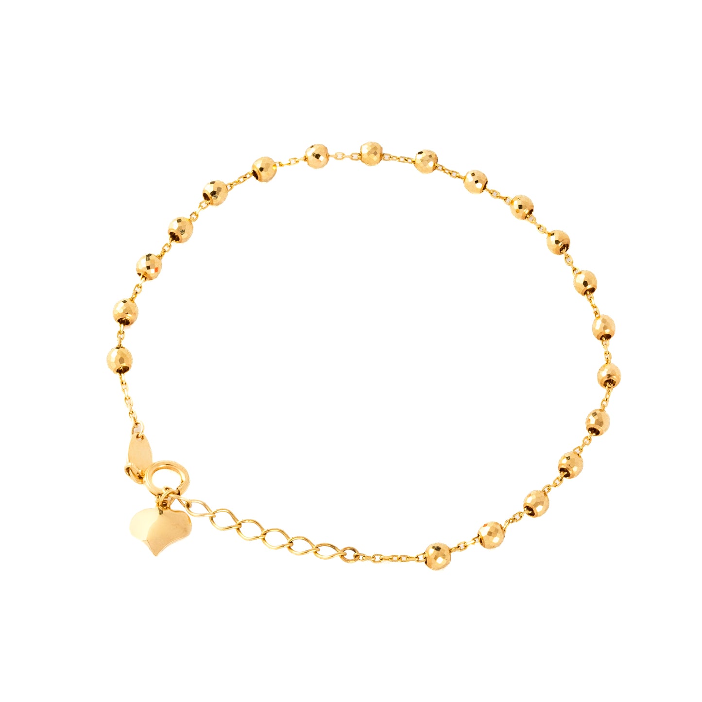 Pulsera Bolitas En Oro Italiano 14k. Oro Fino Joyería.