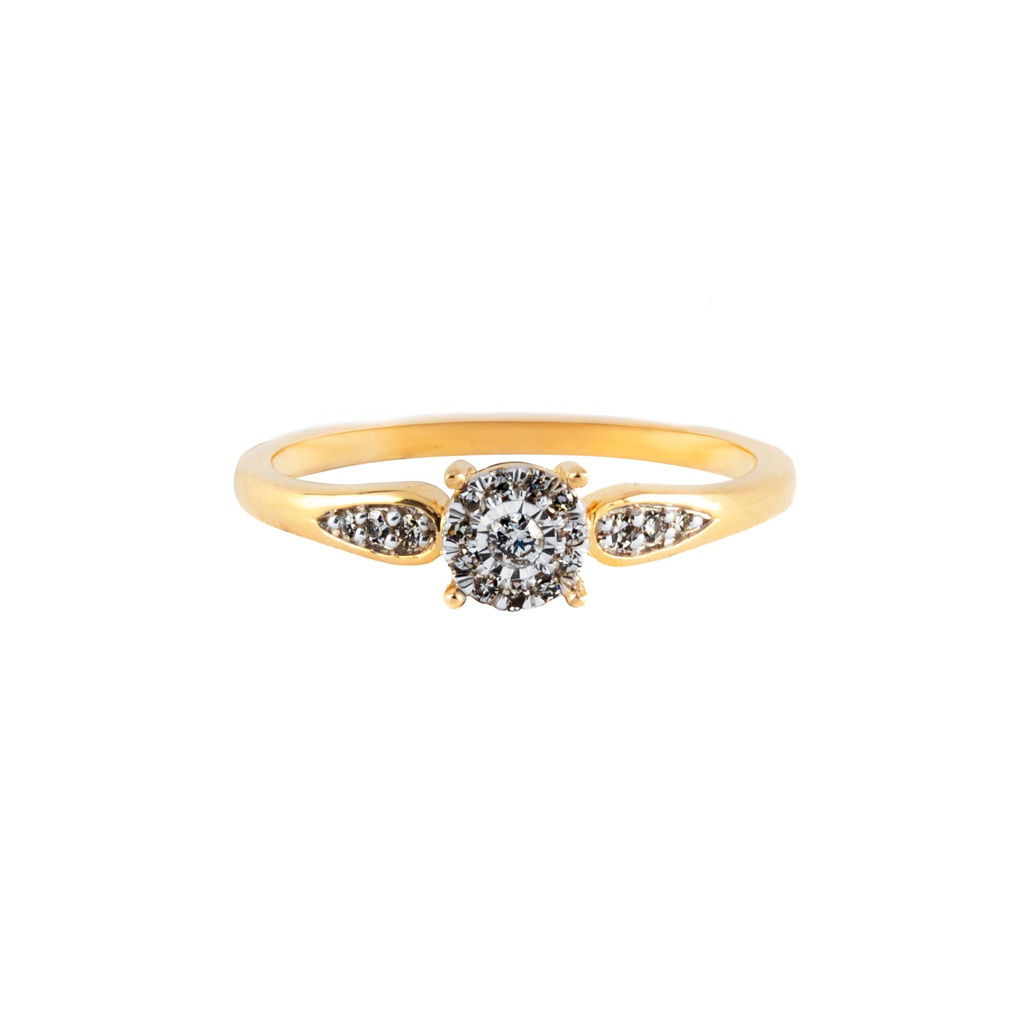 Anillo Compromiso Diamante Natural Oro 14 Kilates. Oro Fino Joyería