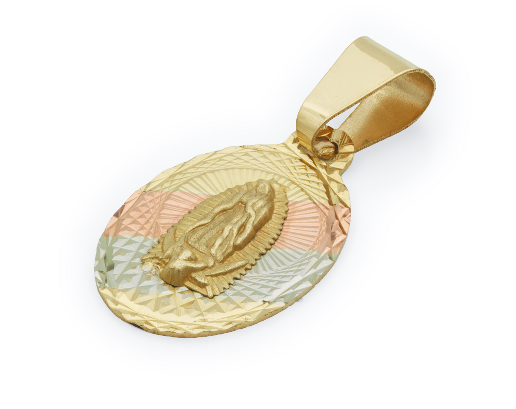 Medalla Virgen De Guadalupe Oro De 10 Kilates. Oro Fino Joyería.