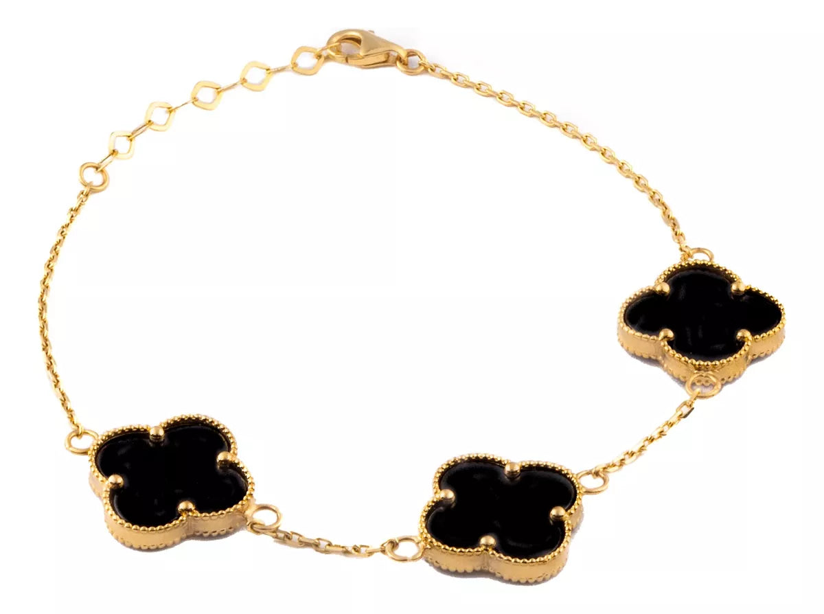 Pulso Trébol Oro 14 Kilates. Oro Fino Joyería.