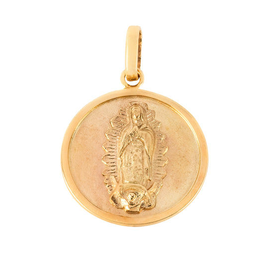 Medalla Virgen De Guadalupe En Oro De 14k. Oro Fino Joyería