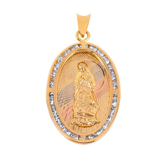 Medalla Virgen Guadalupe 14k. Oro Fino Joyería