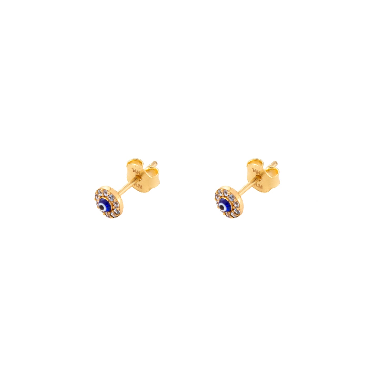 Aretes Ojo Turco Oro Italiano 14 Kilates. Oro Fino Joyería.
