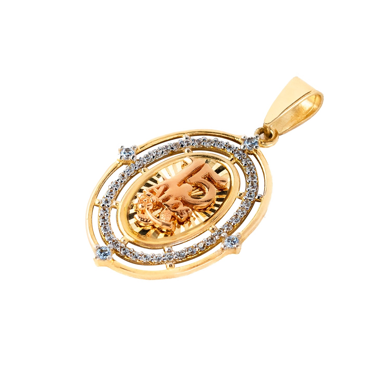 Medalla 15 Años Oro Italiano 14k. Oro Fino Joyería