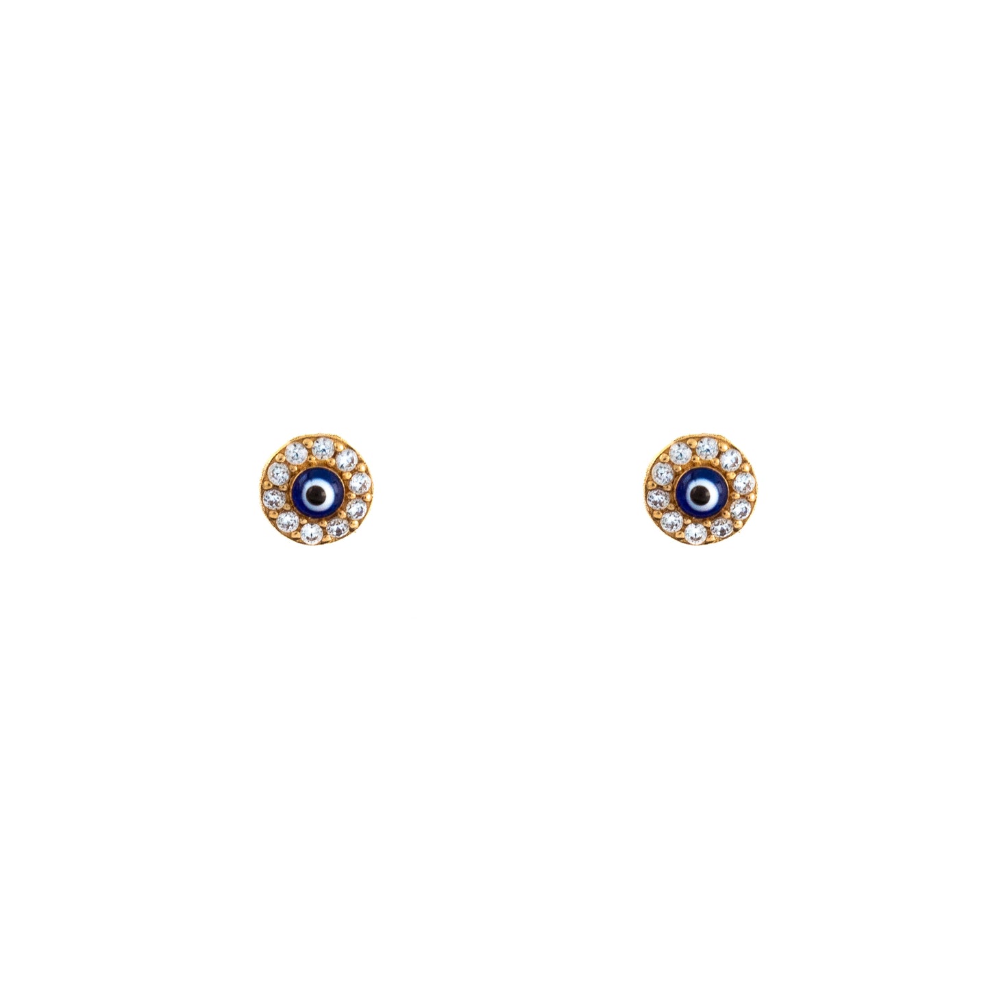 Aretes Ojo Turco Oro Italiano 14 Kilates. Oro Fino Joyería.