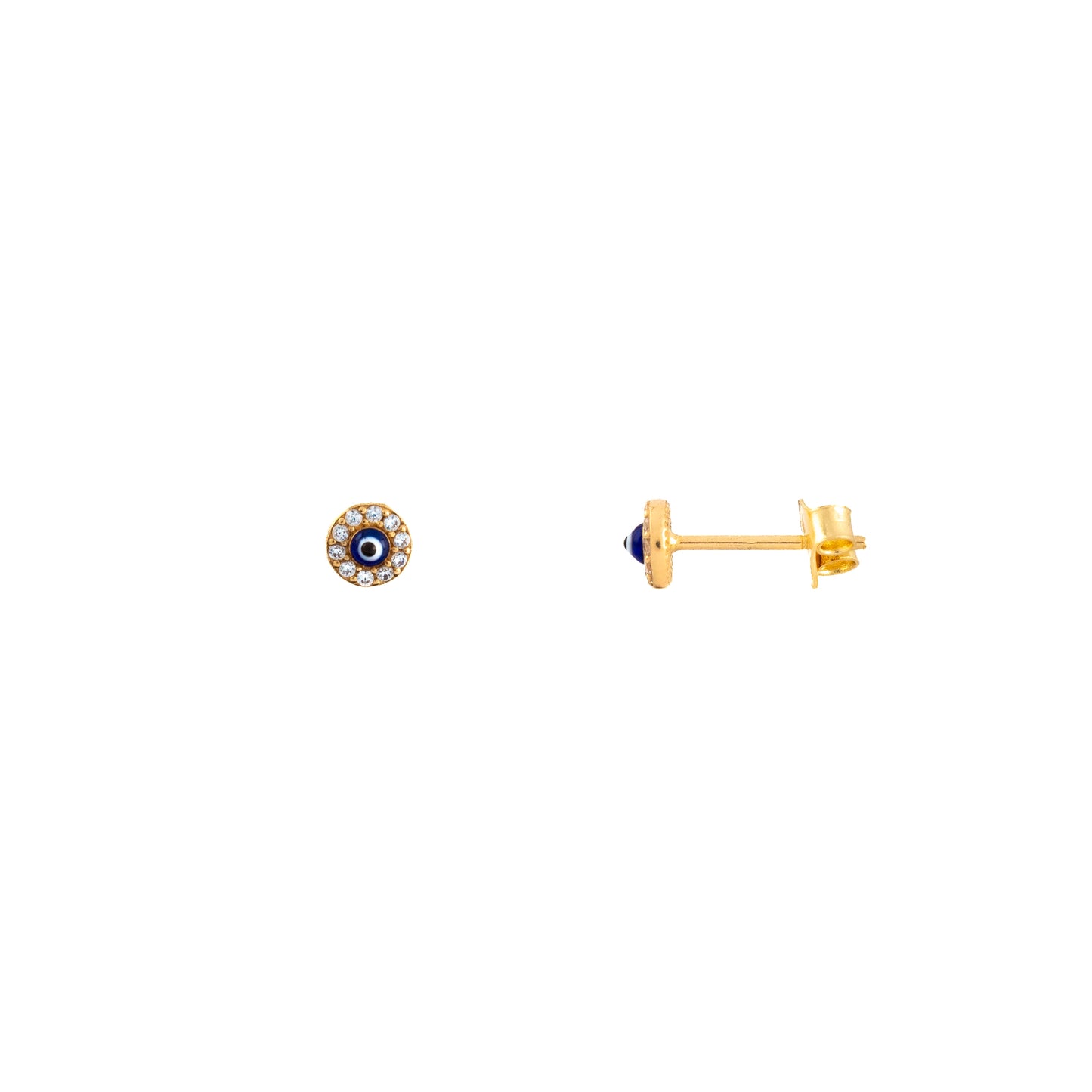 Aretes Ojo Turco Oro Italiano 14 Kilates. Oro Fino Joyería.